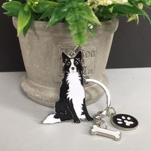 🍏50% OFF/3+...Border Collie Dog Keychain